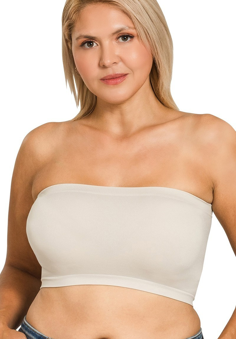 [Zenana] 2 PackㅡSeamless Strapless Bandeau Tube Top (No Pad) Regular & Plus Size