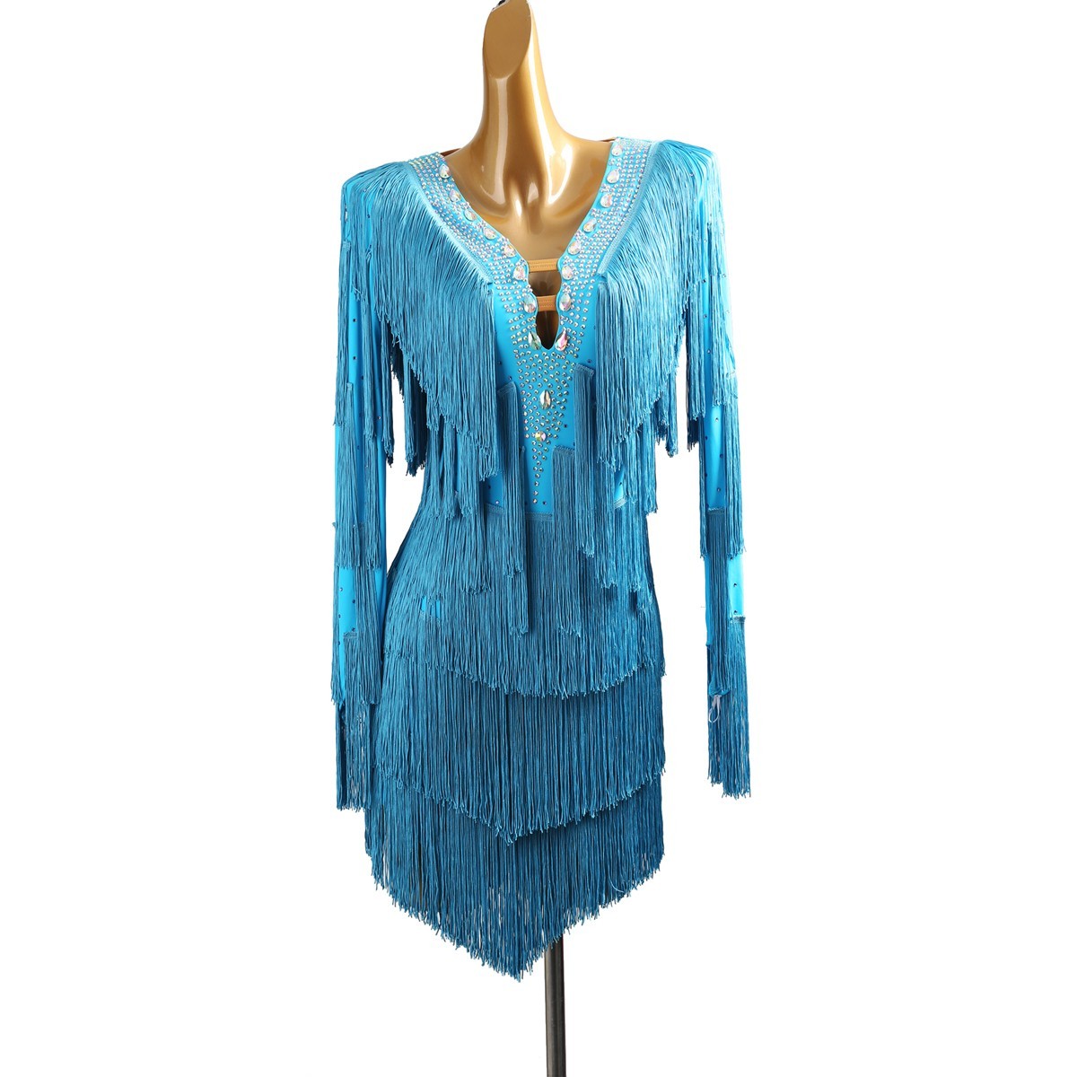 Latin Dance Dress Salsa Tango Cha cha Ballroom Rhinestone Competition Dress F992