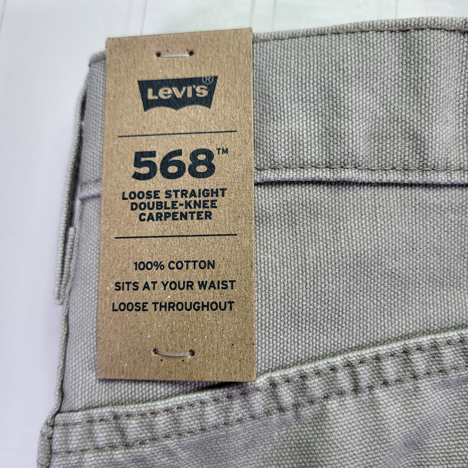 Levis 568 Double Knee Jeans 32×32 Carpenter Utility Loose Straight Men’s Gray