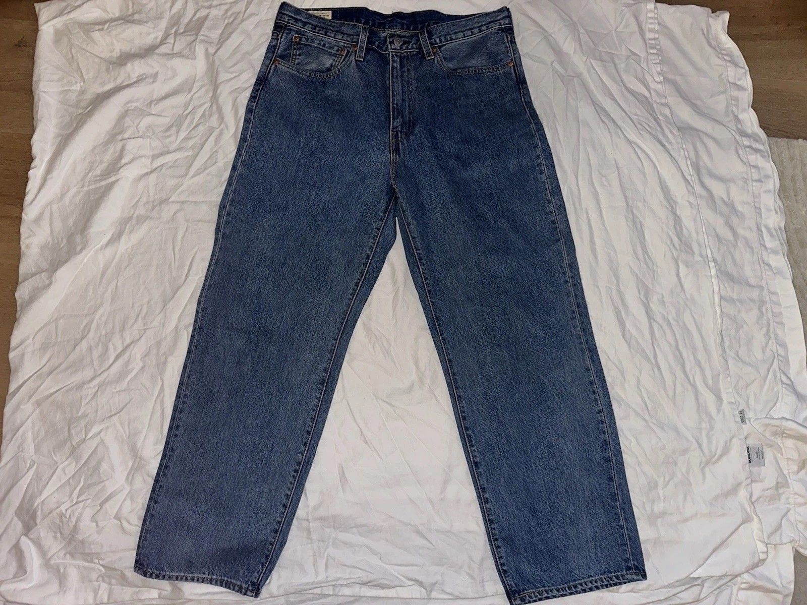 Levis 568 Loose Straight Jeans Mens 34×30 Blue Essentials Denim Lot 568