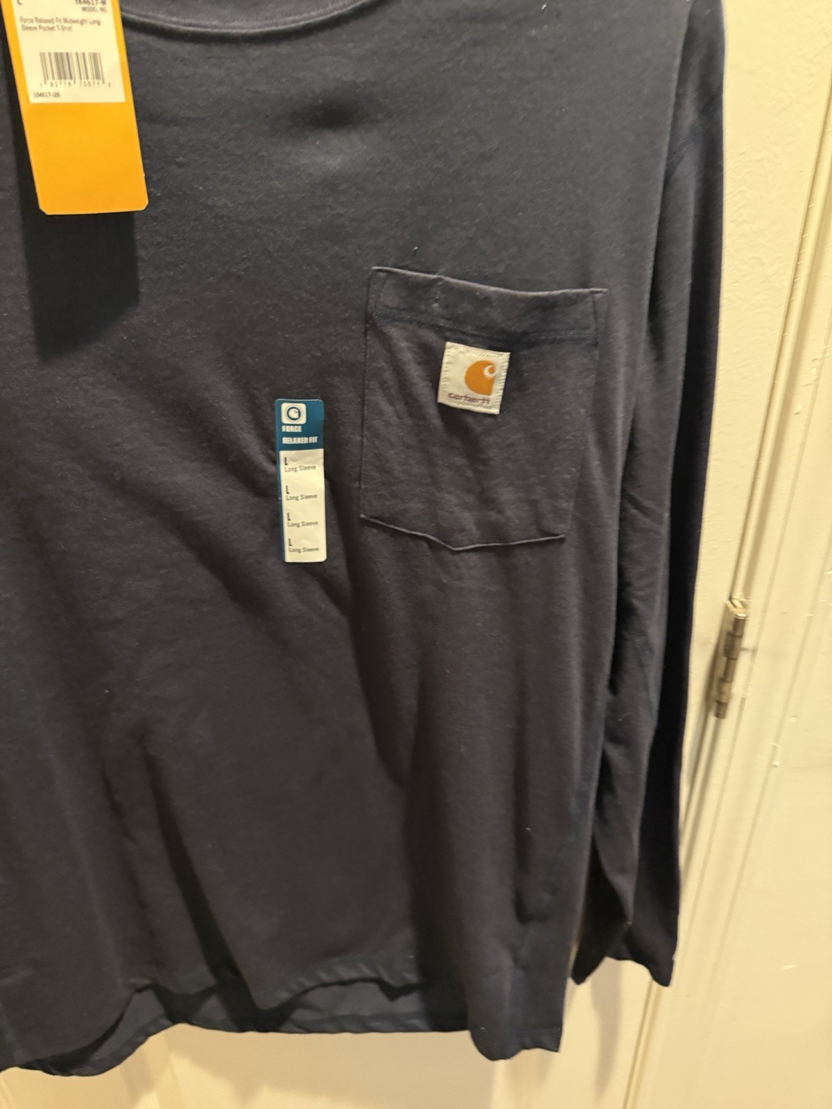 Carhartt Force Relaxed Fit Midweight Crew Neck Long Sleeve Pocket Tee L