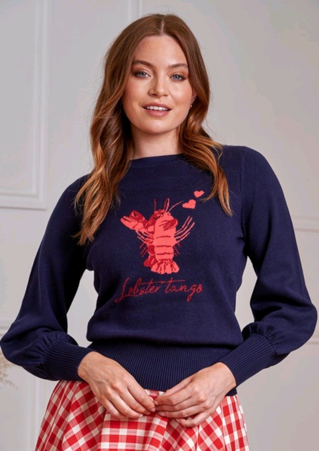 Banned Apparel Navy Joy Lobster Tango Jumper. Size M/12. Retro, 1950s. BNWT