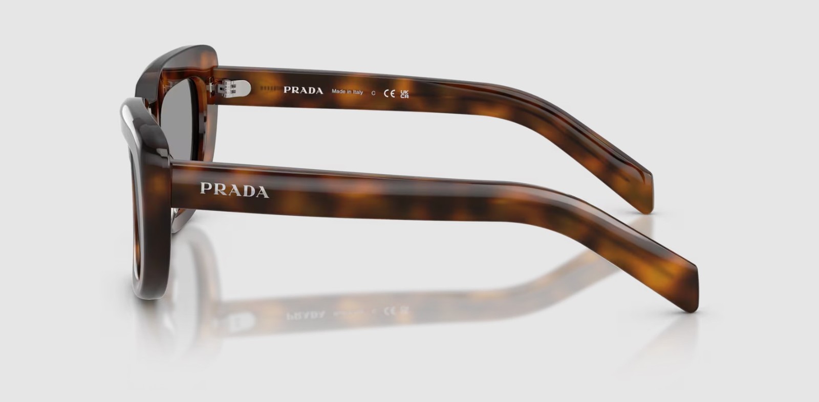 PRADA PR D07S 20D50Q Juniper Tortoise Grey 53 mm Women’s Sunglasses