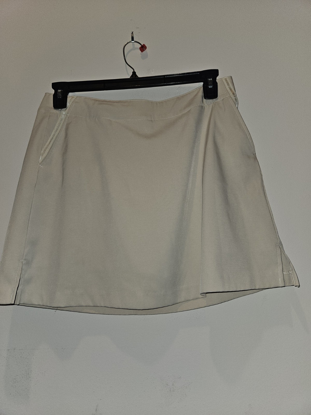 Lucky Brand Women’s Beige Solid Twill Zip Skort Size 8 Lined Stretch Pockets