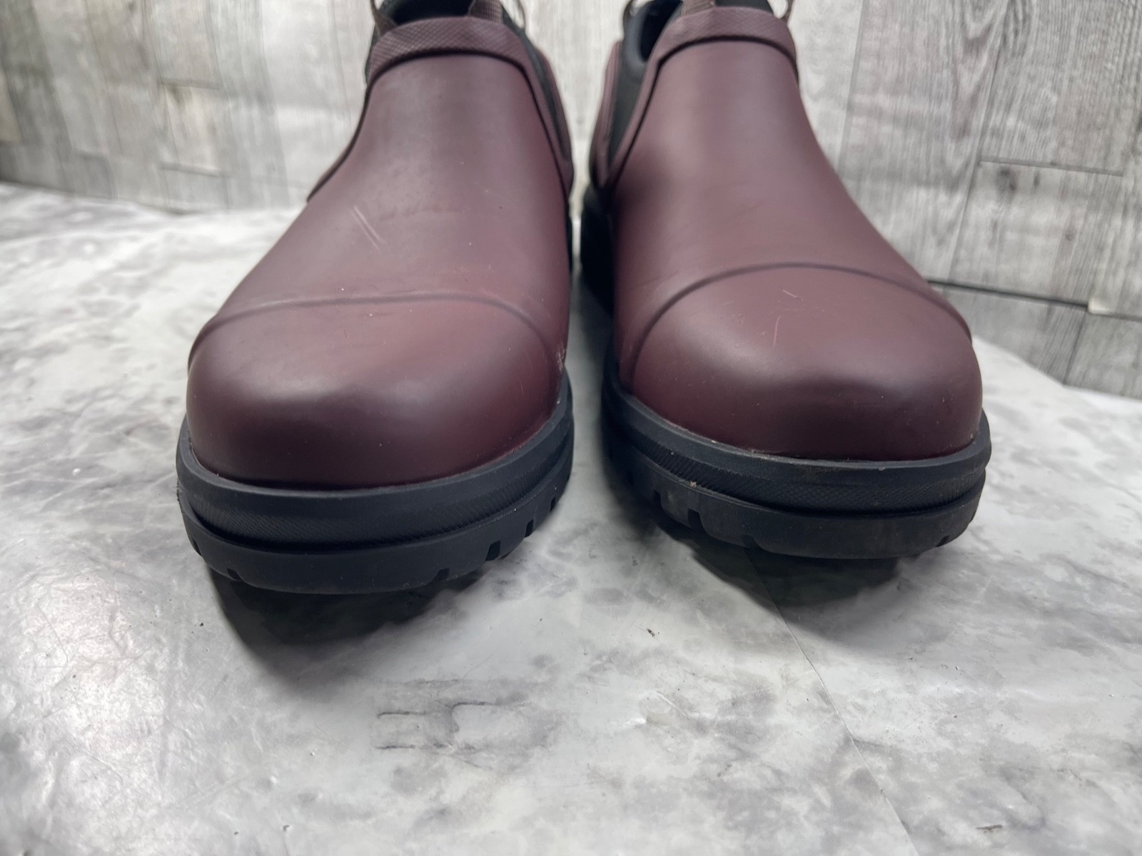 L.L. Bean Rugged Willie Boots Women 8M Shoes Red Rubber Garden Ankle Bootie