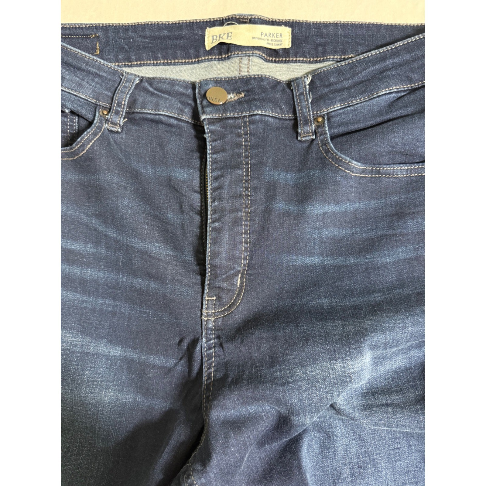 BKE Parker Universal Fit High Rise Ankle Skinny Jeans Dark Wash Womens