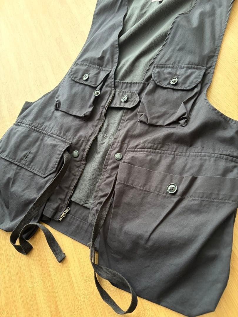 Engineered Garments Game Vest Black Double Cloth 2021AW Size M F/S