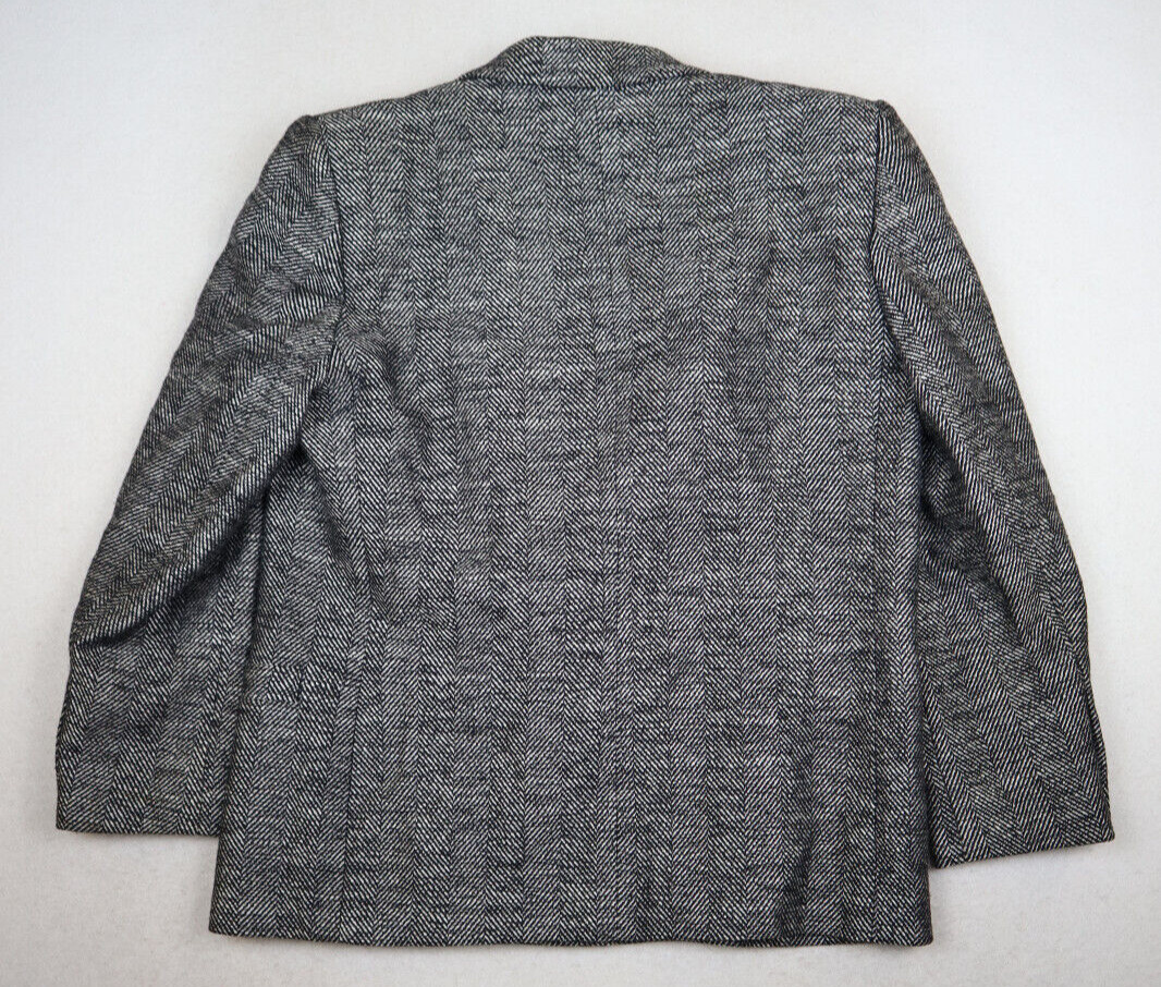 VINTAGE WOMEN’S BLACK & WHITE HERRINGBONE SKIRT SUIT – SAVILLE – SIZE 12P