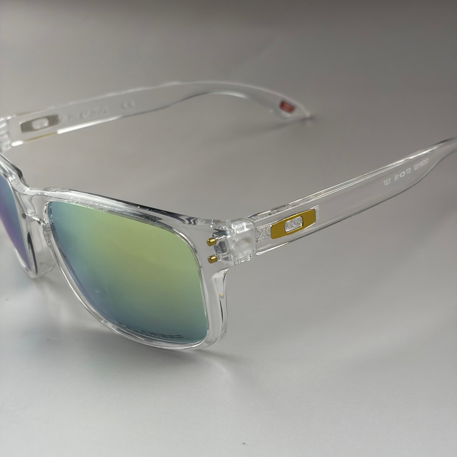 Oakley Holbrook Sunglasses Polished/Clear Frame Gold Lens Polarized Square New