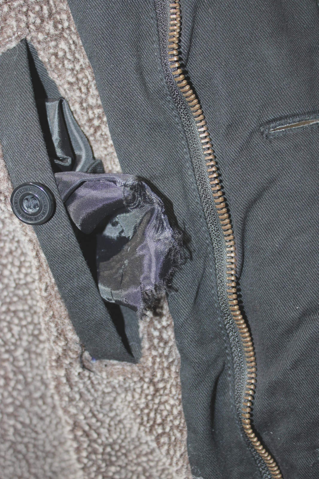 T F G Creative Garments Men Canvas Jacket SZ L Black 4 Pockets Insulated Casual