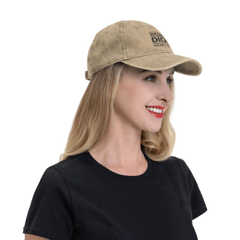 SUCCEED DICK Soft Baseball Cap Unconstructed Graphic Print Adjustable Sun Hat