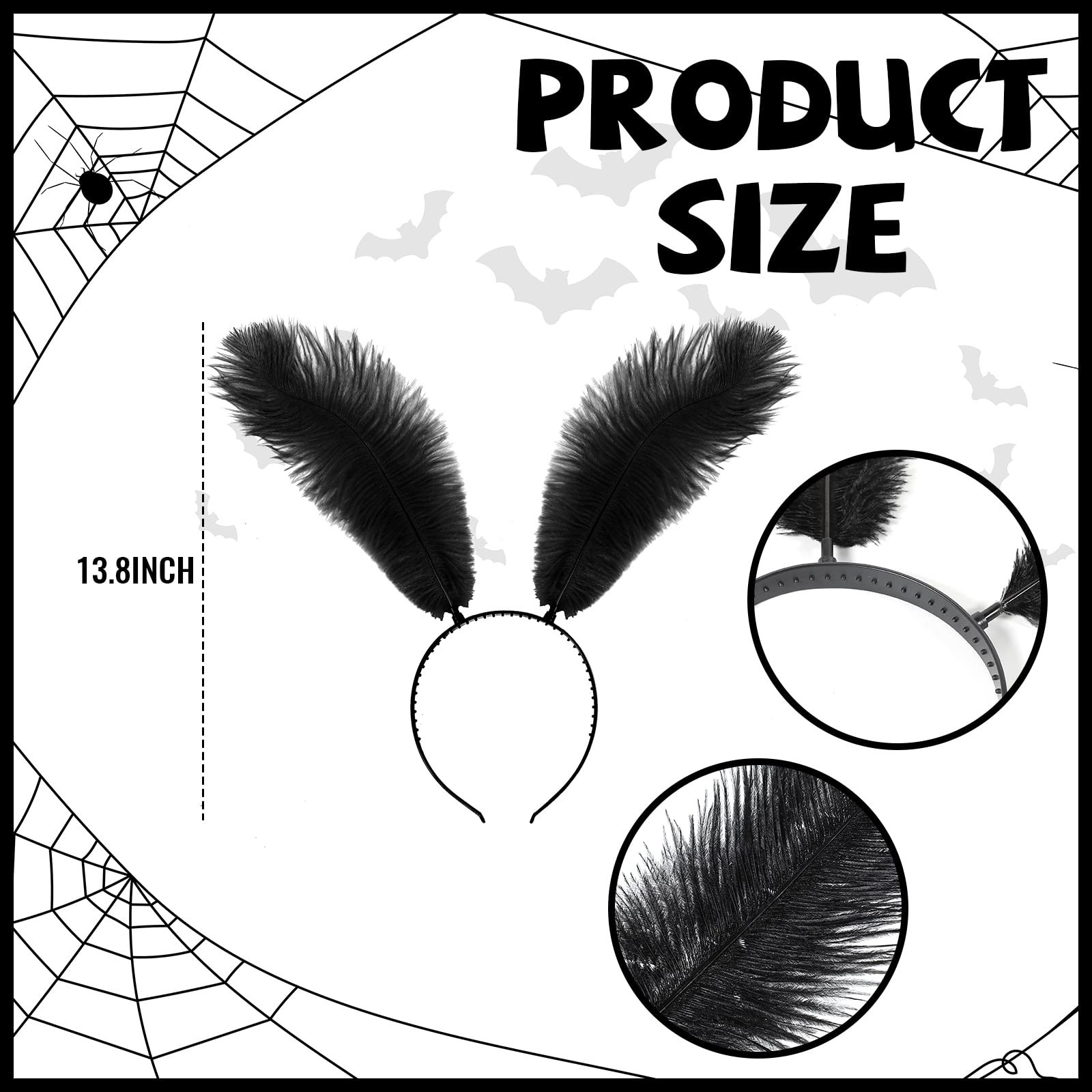 2 Pcs Halloween Moth Butterfly Wings Cape Costume with Feather Ant Headband