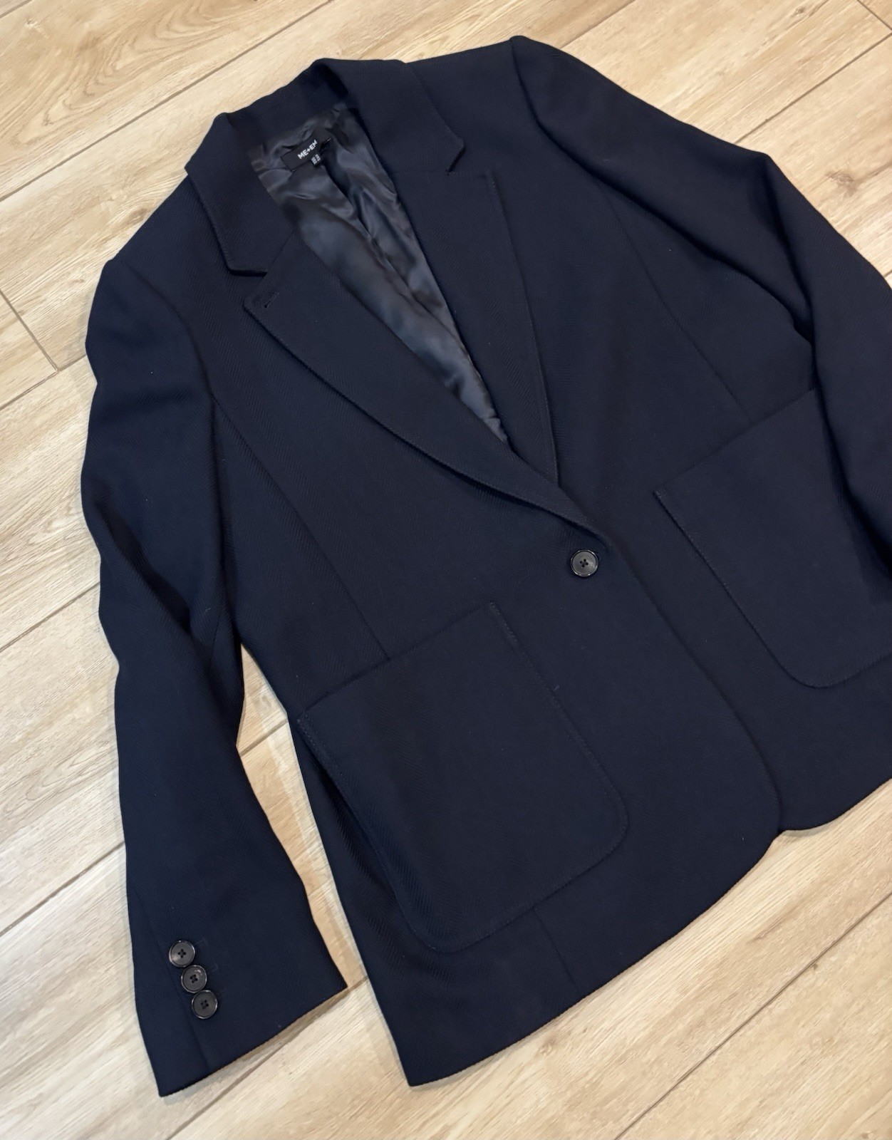 ME+EM Navy Blue Blazer Oversized Soft Structure Tailoring Jacket US 12 UK 16
