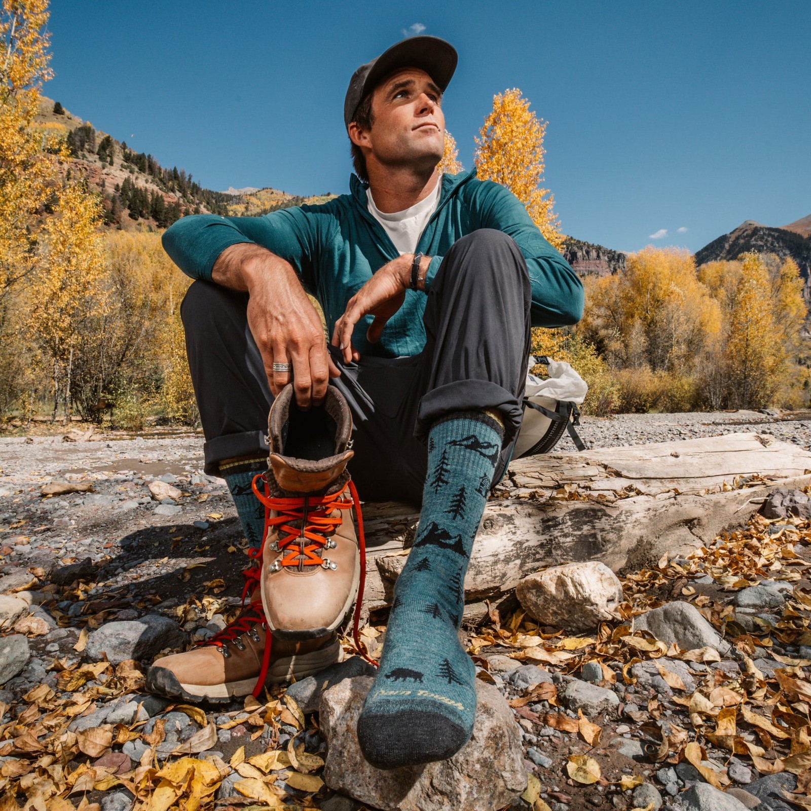 DARN TOUGH 1964 TEAL Men’s ABC Boot Midweight Hiking Socks Hike Merino Wool USA