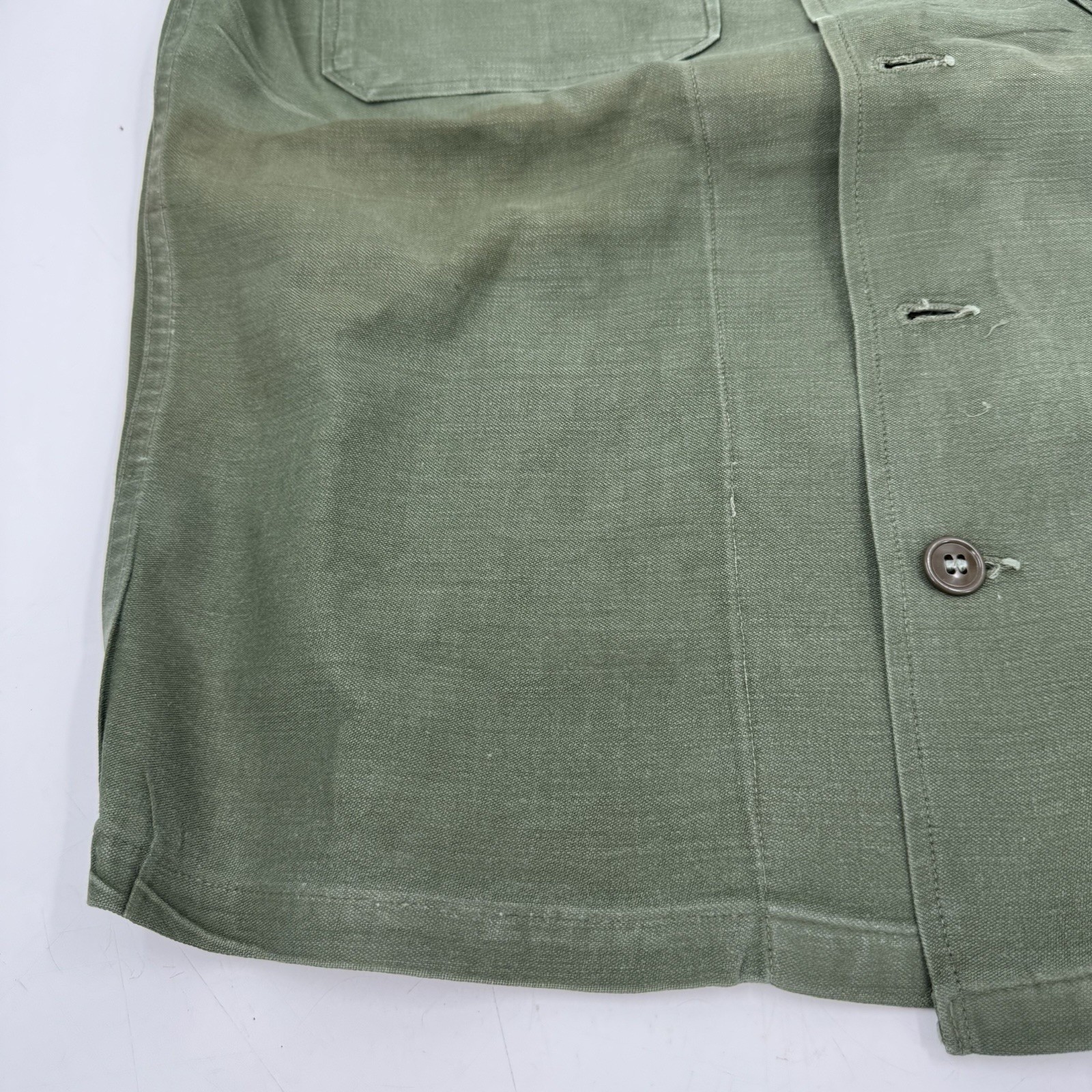Vtg US Army Military Stencil Shirt Jacket WWII Korean Vietnam War Uniform L