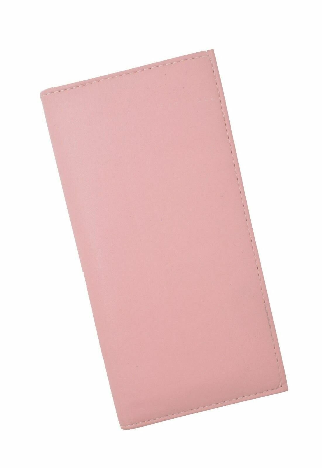 Genuine Leather PLAIN Checkbook Cover Pink NEW!!!