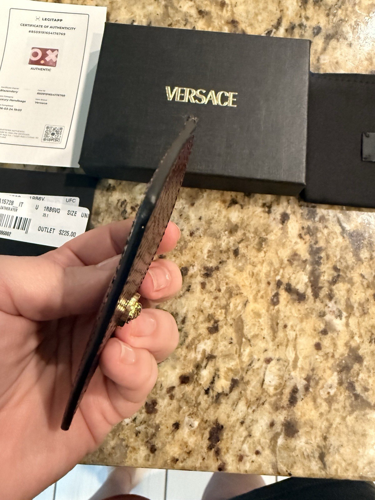 Versace Burgandy Card Holder