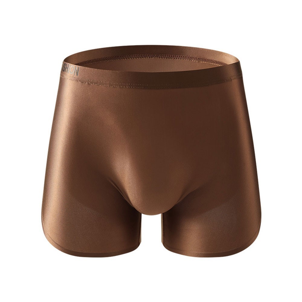 4PCS Men’s Ice Silk Underwear Breathable Boxer Shorts Seamless Satin Soft Briefs