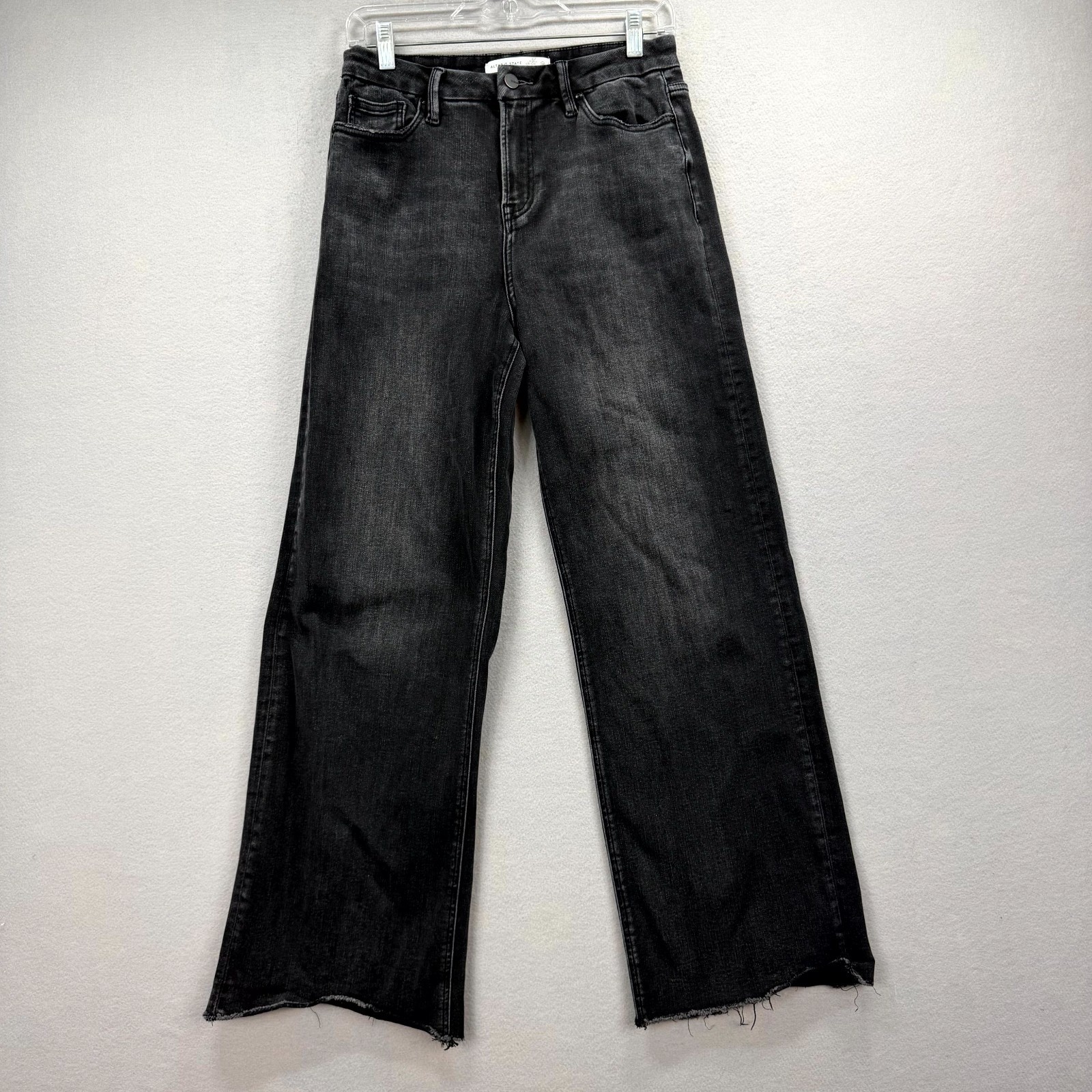 Altar’d State Jeans Womens 28 Dark Gray Denim Pants Wide Baggy Frayed Raw Hem