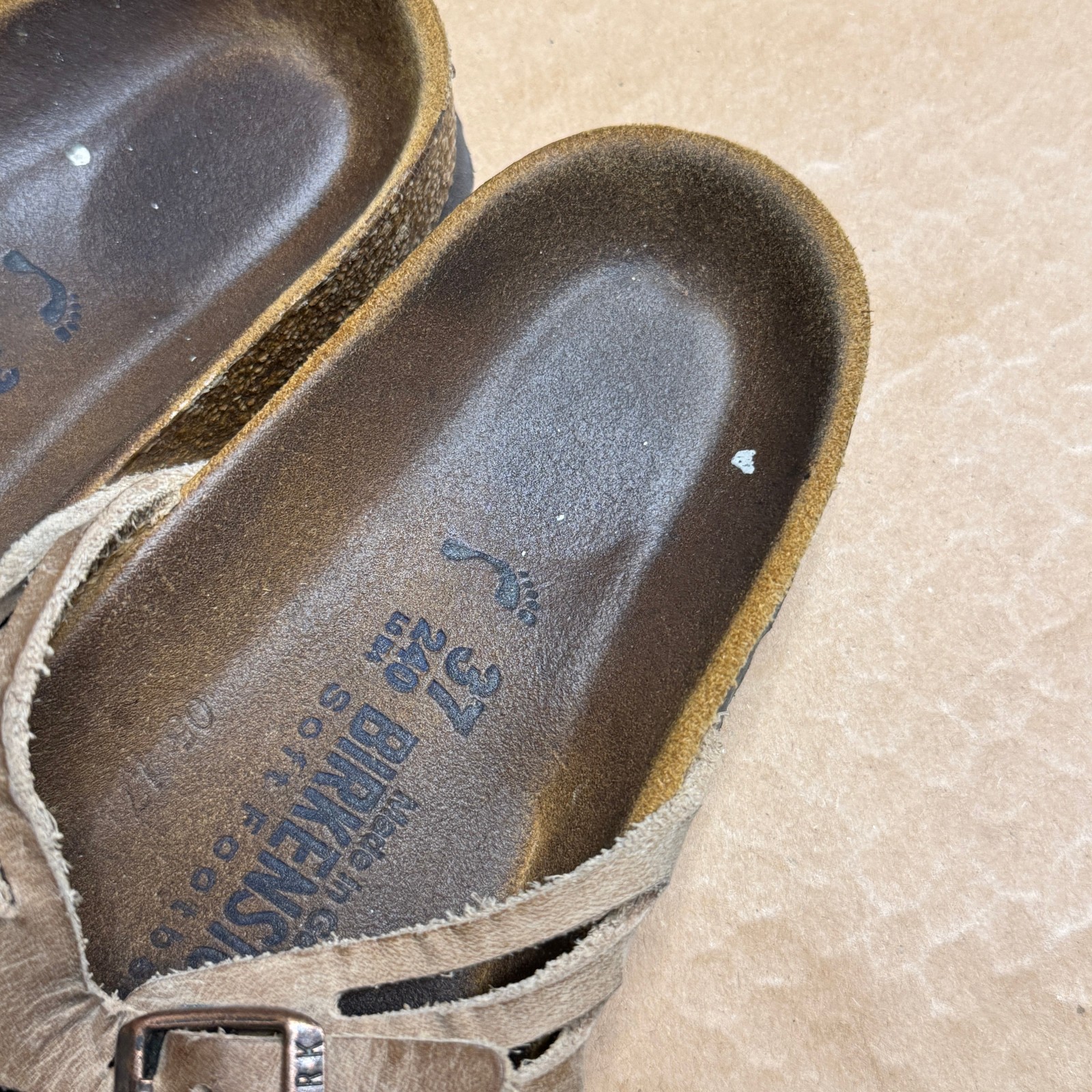 Birkenstock Granada Brown Leather Soft Footbed Sandals Women’s Size 37 240