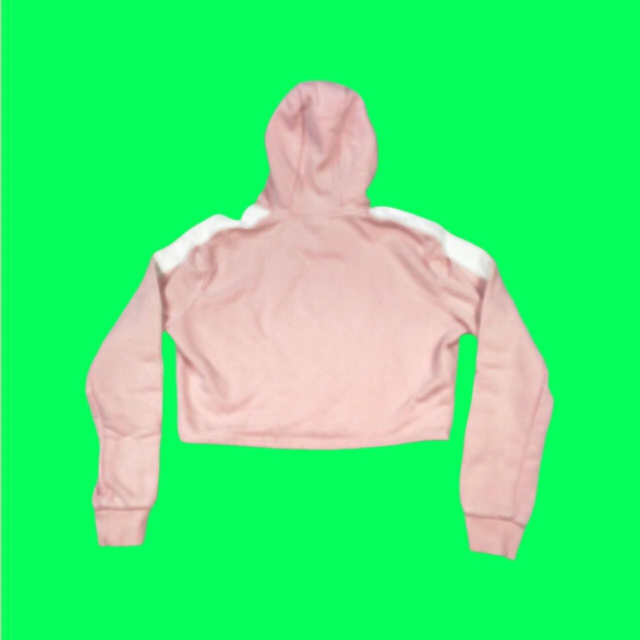 ELLESSE Designer Crop Top Hoodie, Accent Stripe on Sleeves, Pink, UK 8/EU 36/US4