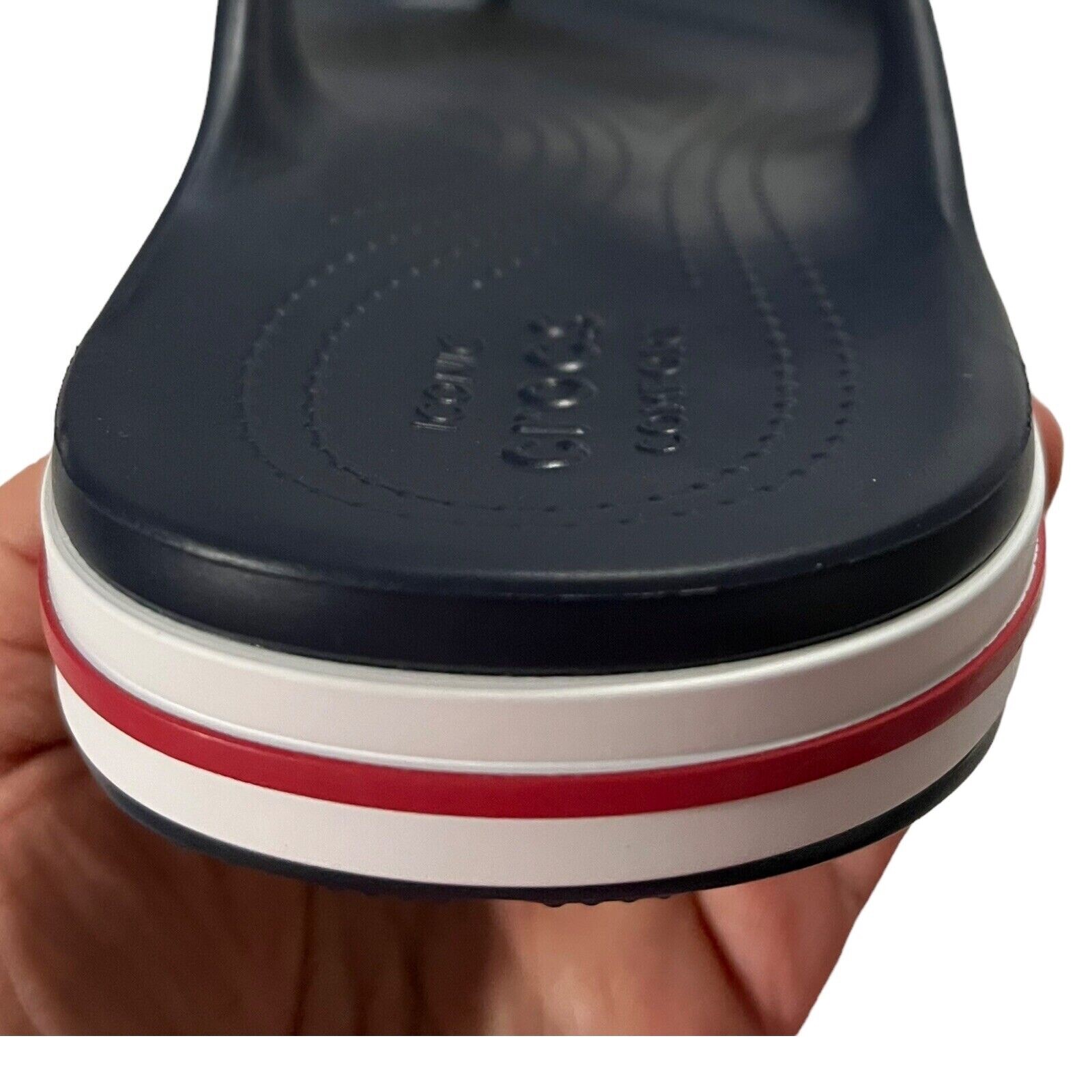 Crocs Bayaband Mens Flip Flop Sandal Sz 10 Navy Blue Water Friendly Lightweight