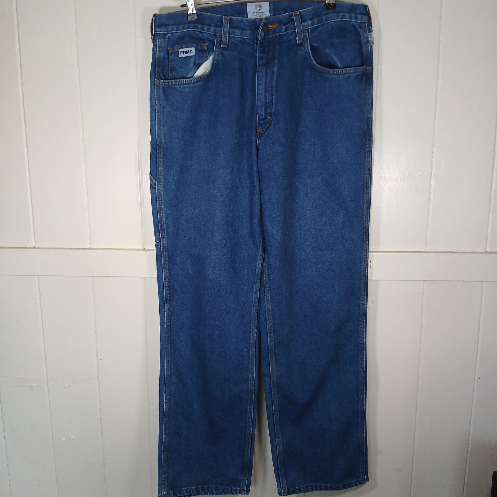 Tyndale FRMC Flame Resistant Jeans Mens 36×34 Blue Work Pants F290T Made in USA
