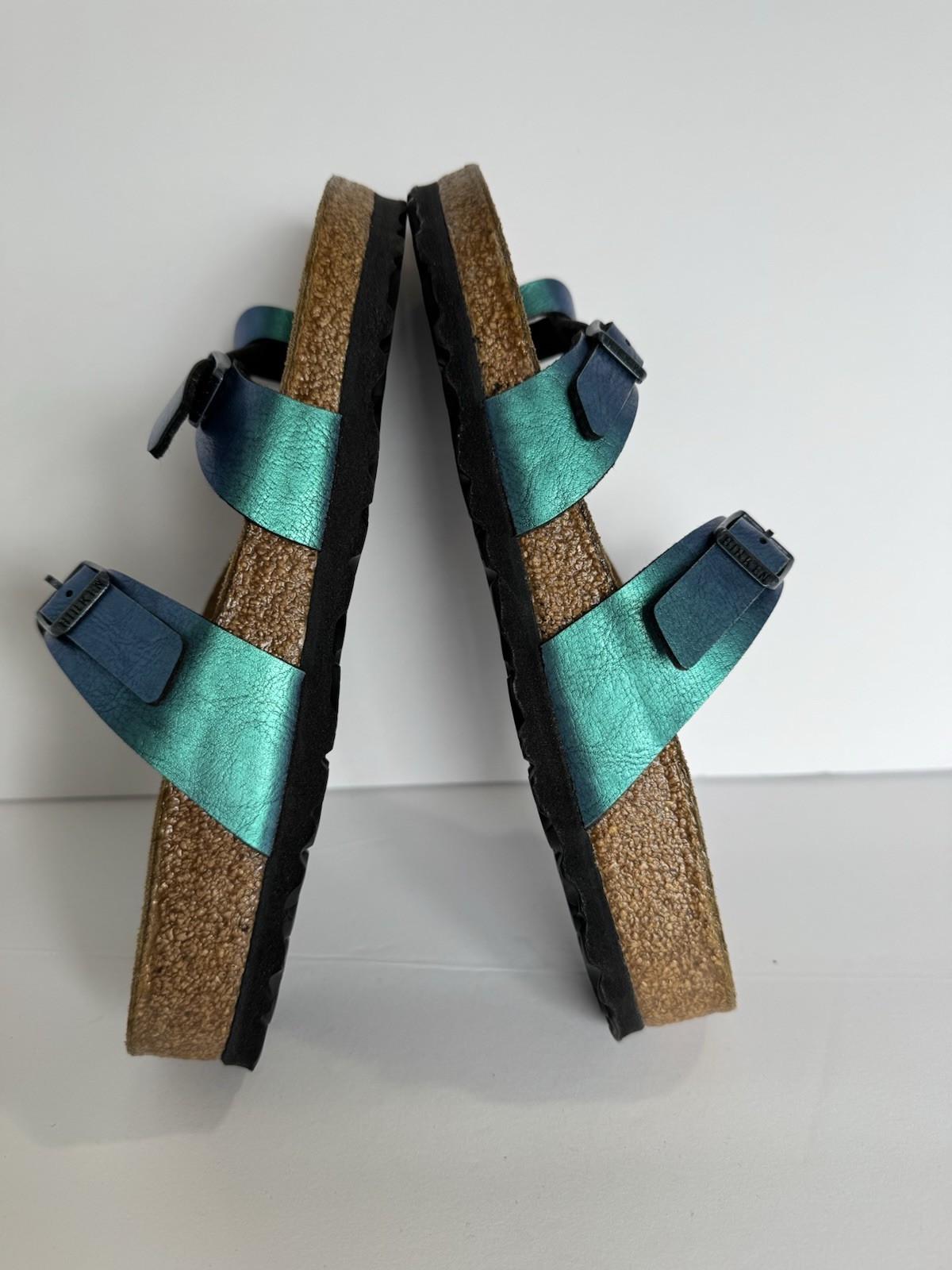 Birkenstock Sandals Toe Loop Mayari Size 38 Birko-Flor Graceful Gemm Blue-Green