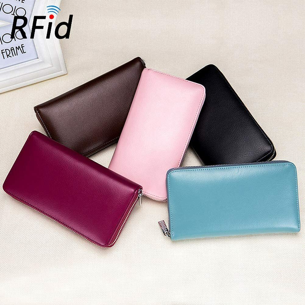 Large Capacity Credit Card Wallet Leather Secure RFID Wallet for Women 36 Slots