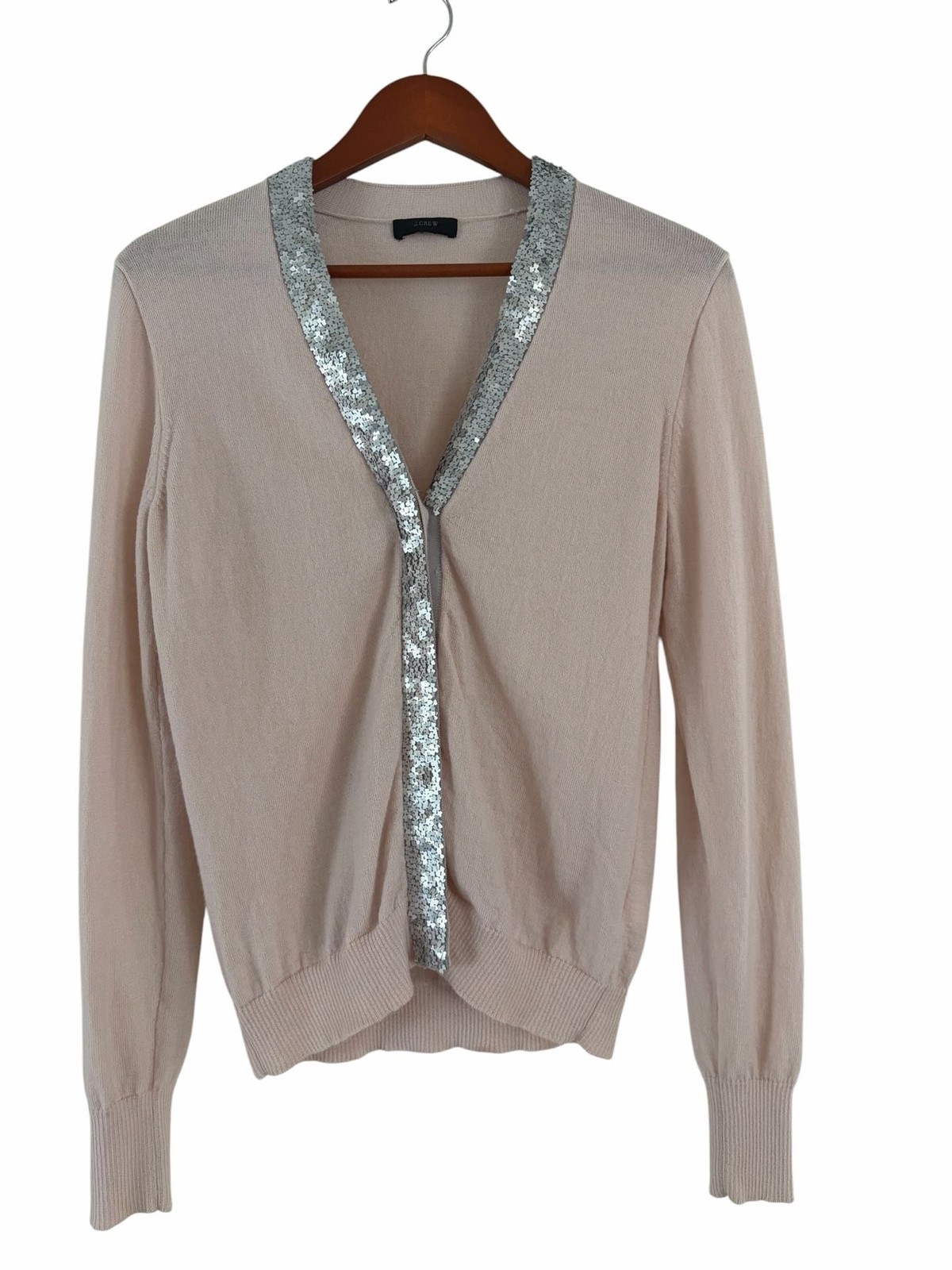 J.Crew 100% Merino Wool Cardigan with Sequin Embellished Placket