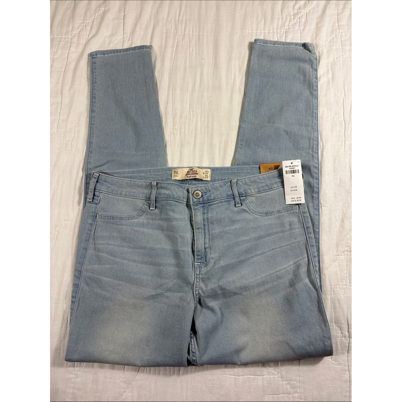 Hollister High Rise Jean Legging Light Wash Denim Skinny Jeans Size 15L NWT