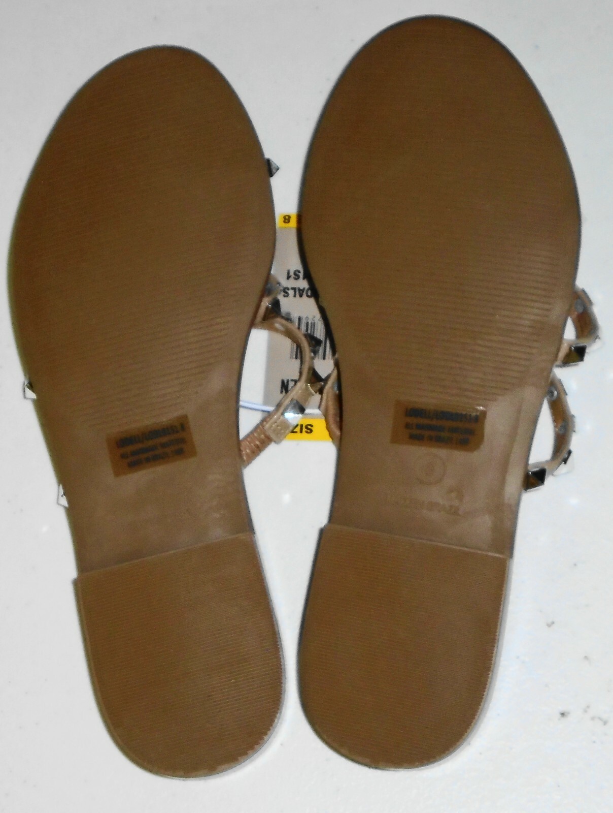 New Steve Madden Studded Sandals, Tan, LODL01S1, Sizes 6 – 10