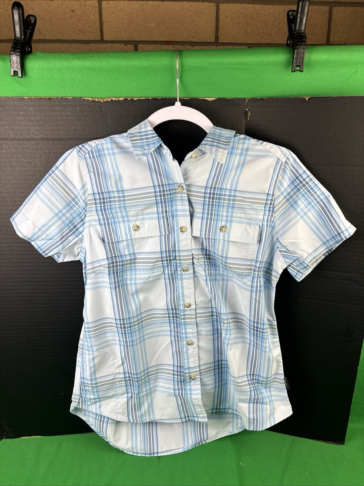 Eddie Bauer Ladies Short Sleeve Adventure Top Size XXL Ancient Water Starling