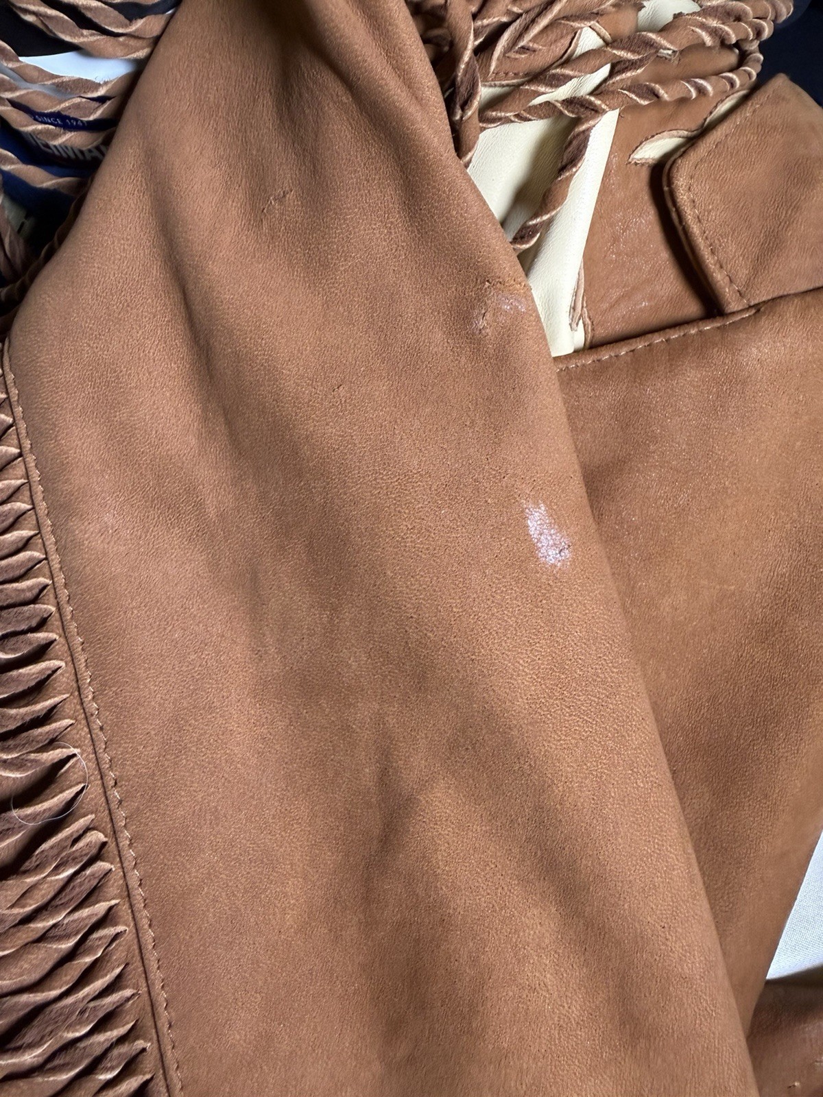 Vintage Continental Leather Fashions Western Fringe Jacket USA Buffalo Nickel
