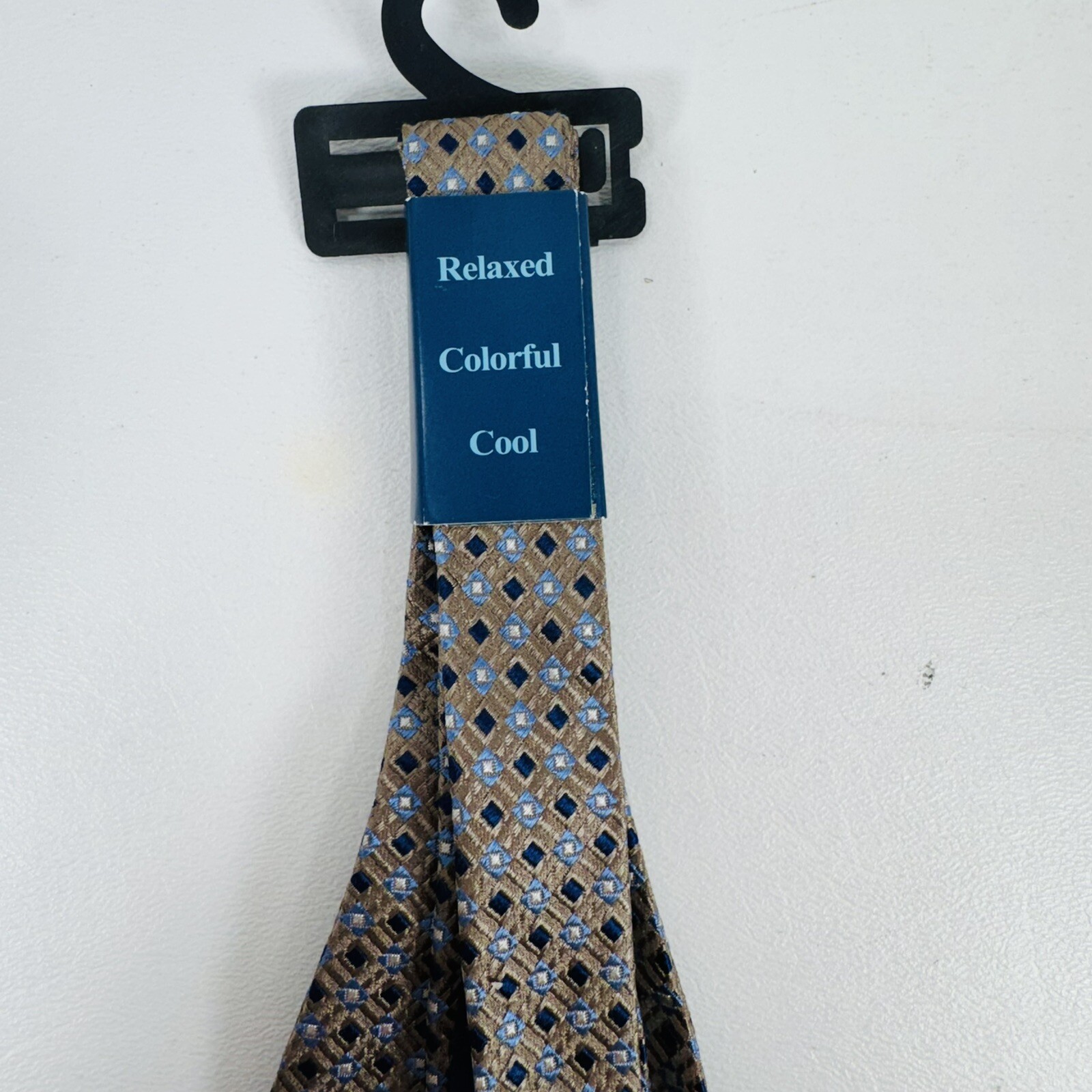 Haspel Blue & Brown Geometric Pattern Bow Tie Adjustable One Size New