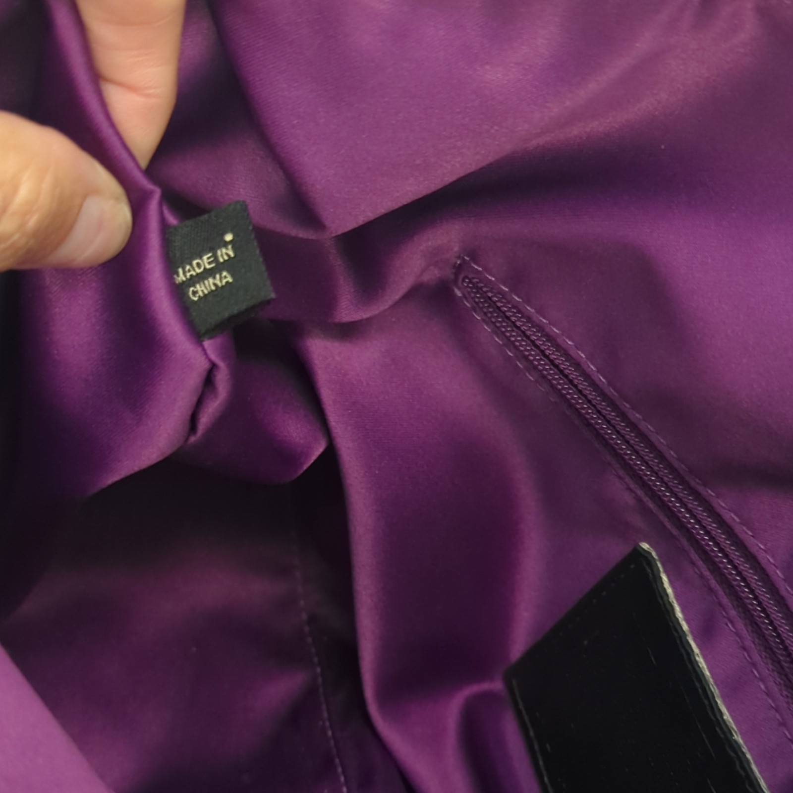 Coach Black Ashley Satchel/Top Handle Bag w/ Detachable Strap, Purple Lining