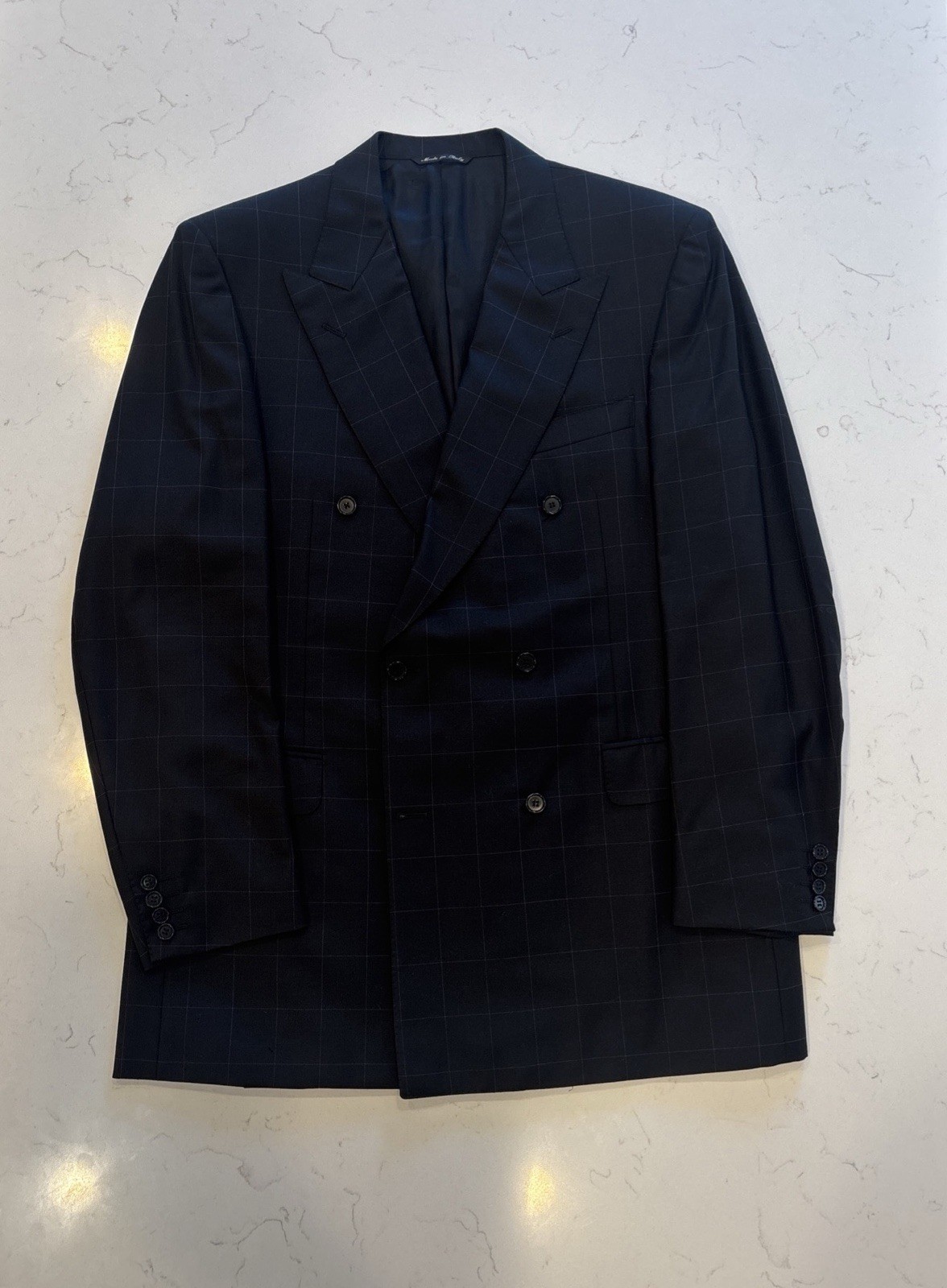 Canali Super 120s Wool Suit Italy IT 52 US 42 Black Lined