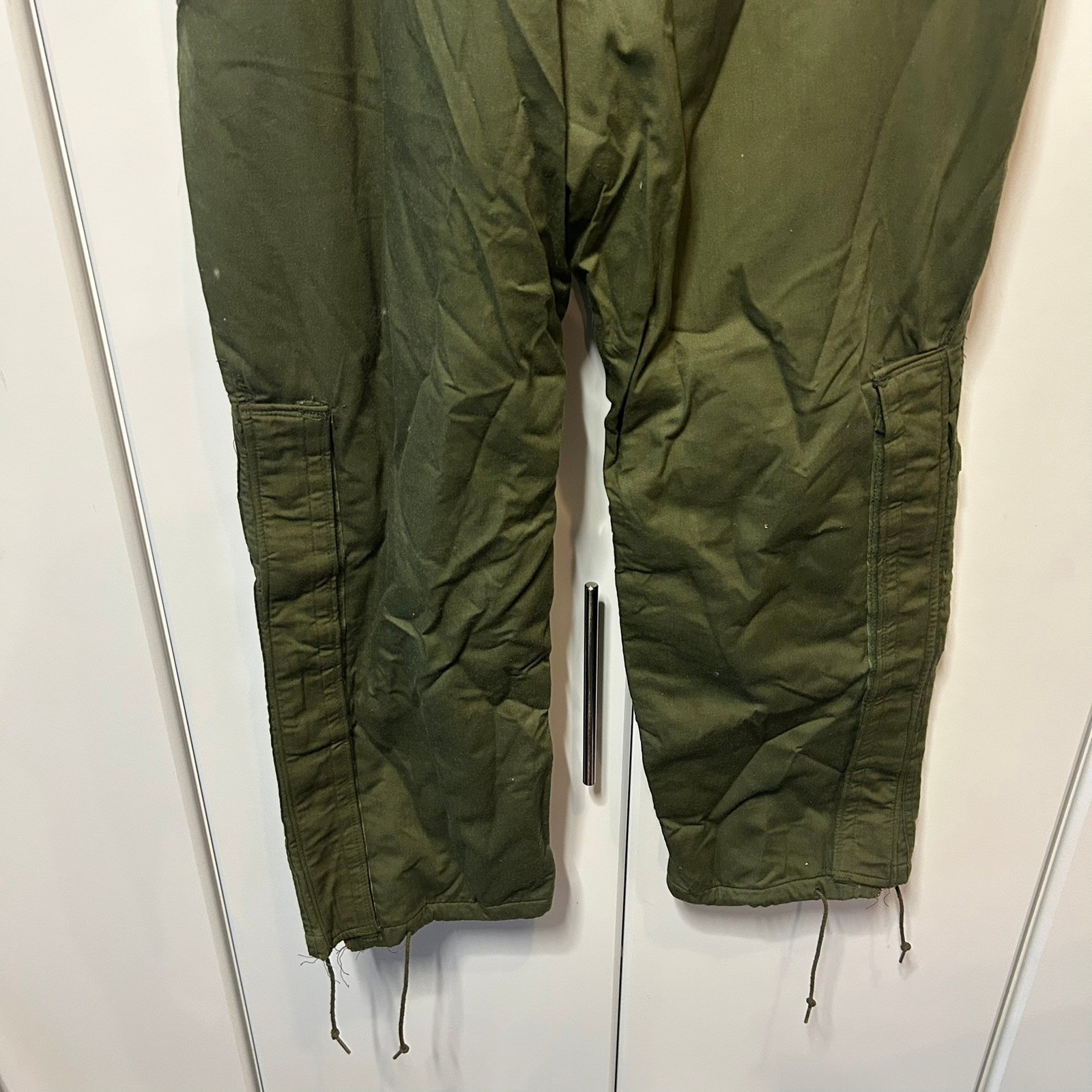 Vintage US Military Chemical Protective Trousers Winfield Mfg Large Green Cargo