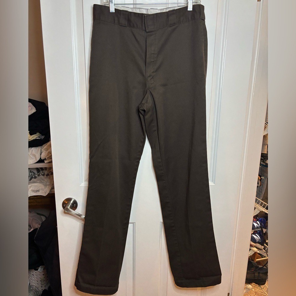 EUC DICKIES 874 Original Fit Men’s Brown Straight-Leg Chinos 34×36