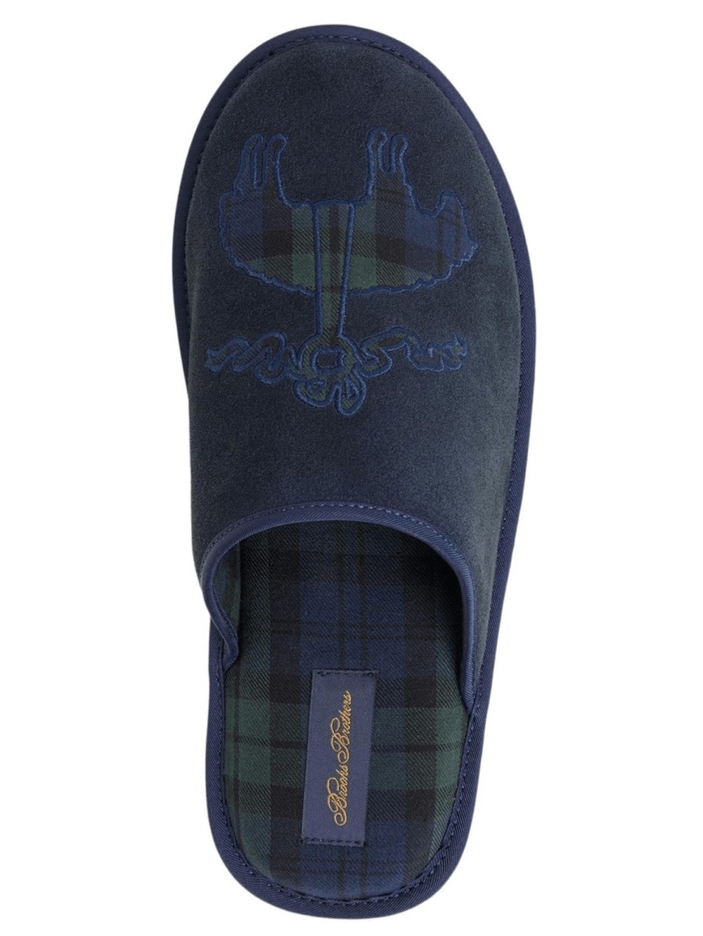 Brooks Brothers Men’s Blue B By Suede Slippers, Size 11, NWOT