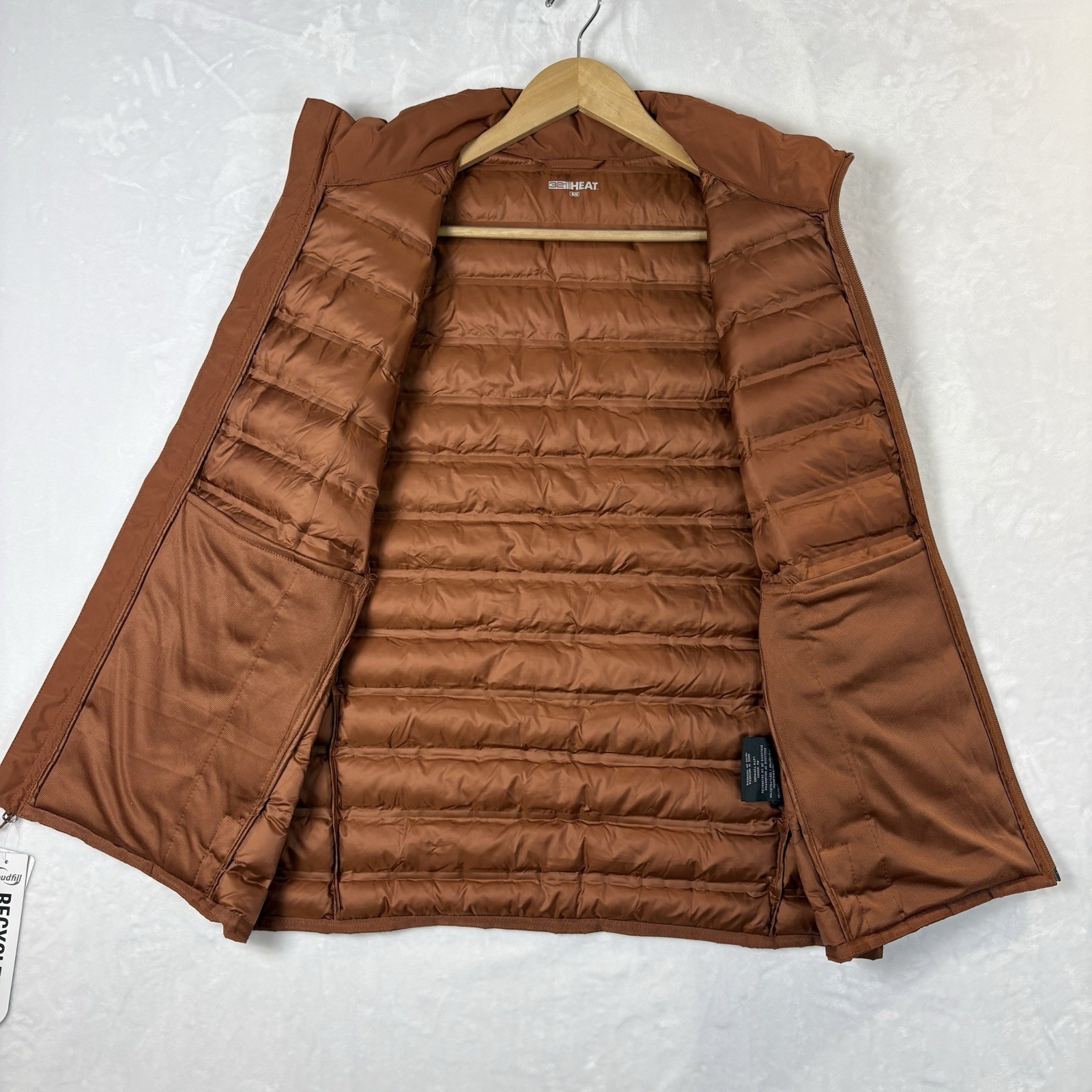 NEW! 32 Degrees Mens Packable Puffer Vest Sz M Burnt Orange Outdoors Hike Camp