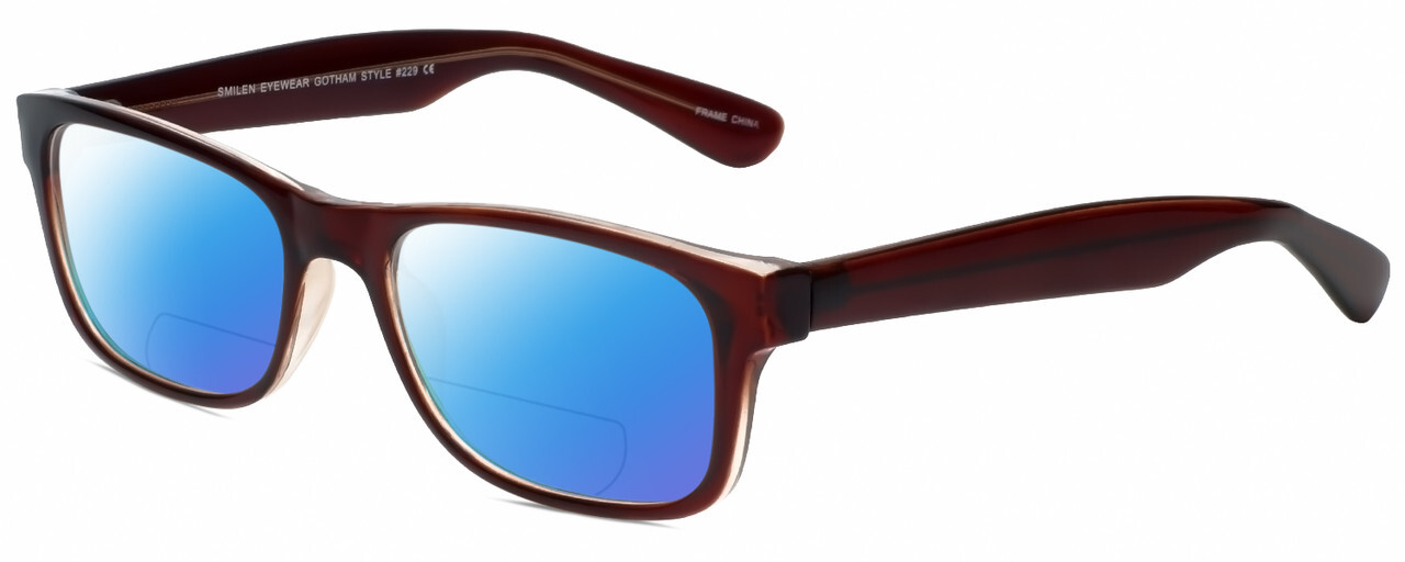 Gotham Style 229 Men Designer Polarized BIFOCAL Reading Sunglasses in Brown 60mm