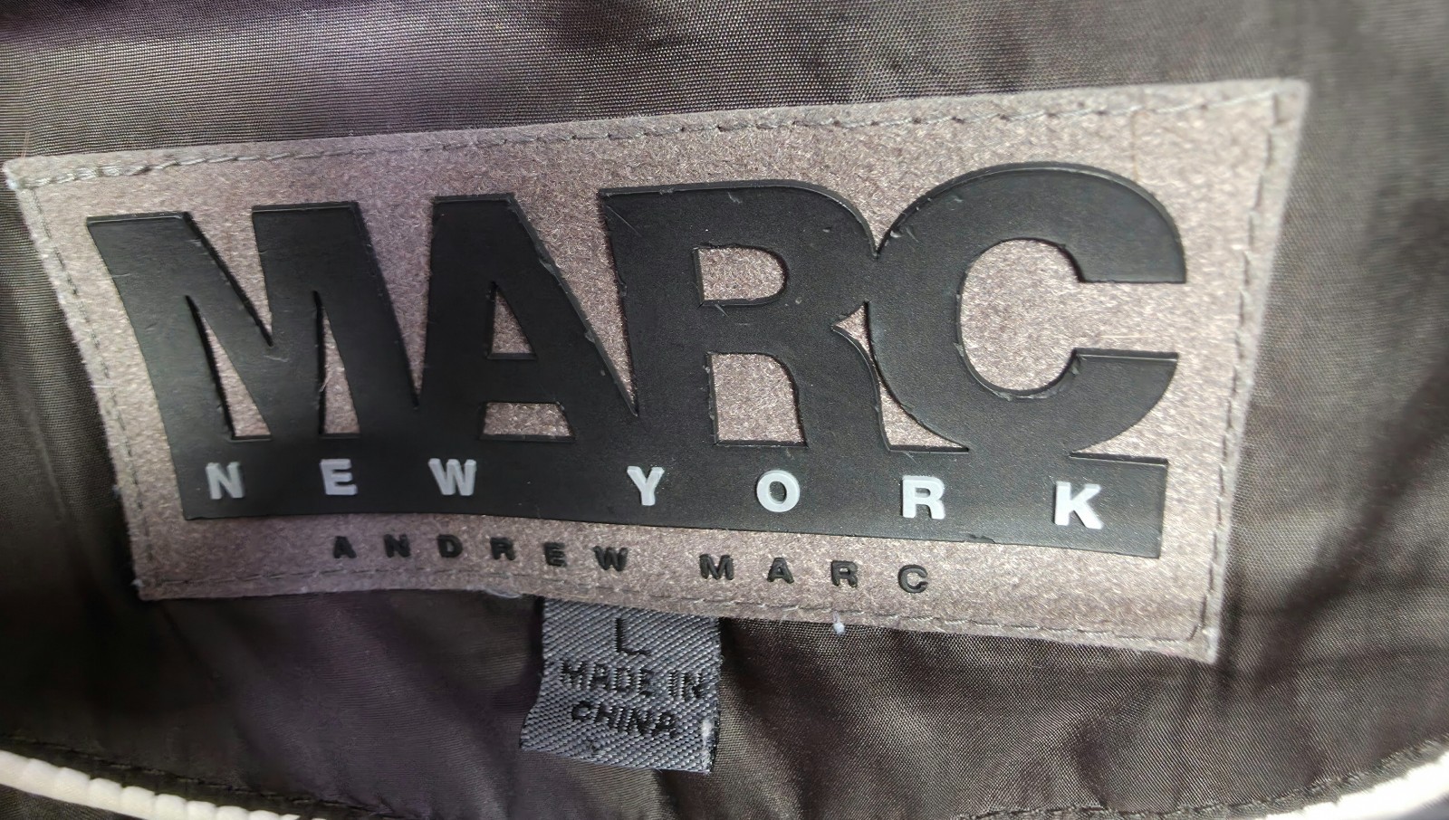 Andrew Marc Puffer Jacket Womens L Brown Quilt Down Insulated Street Winter Coat