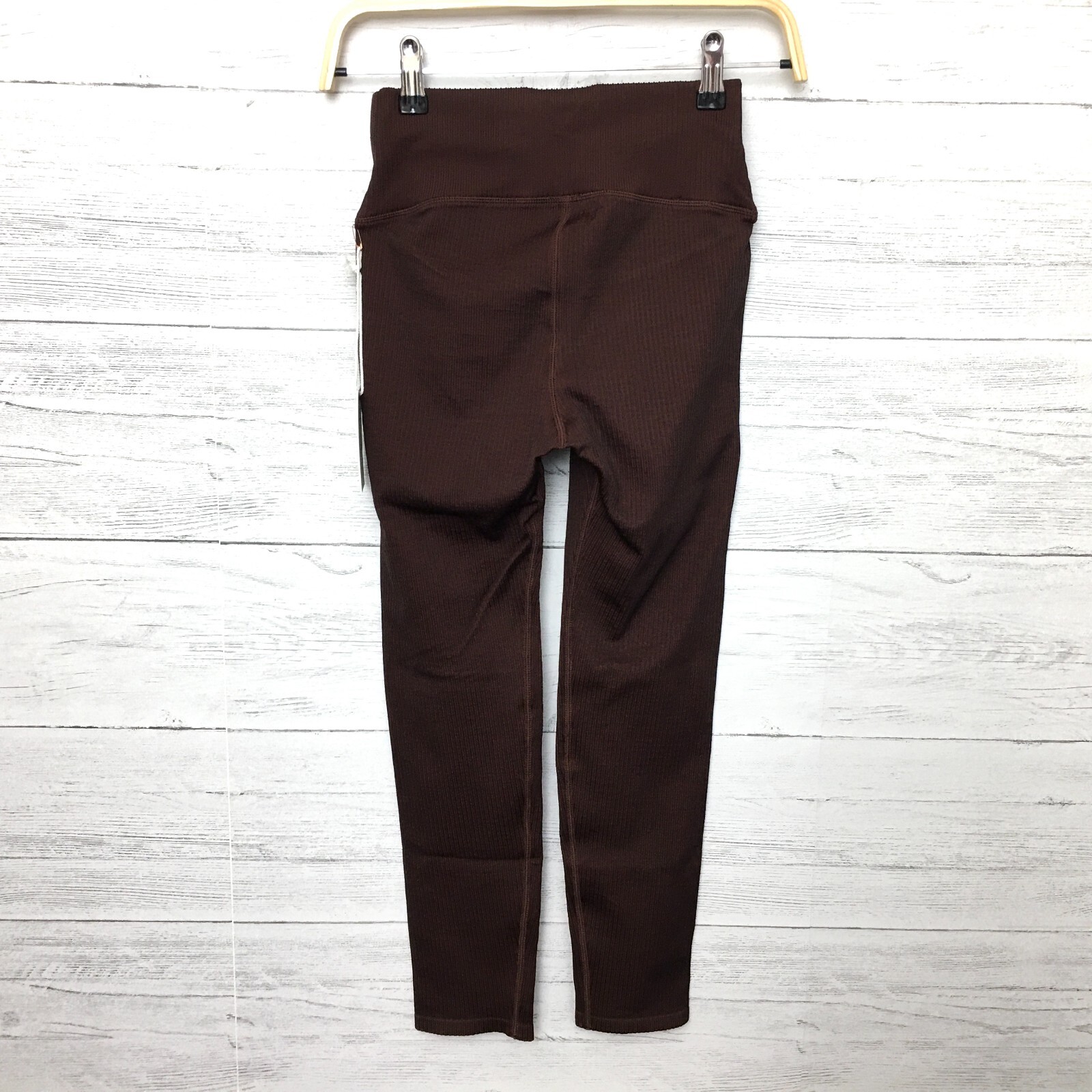 NEW Good American Brown The Seamless Ribbed Legging size 0 style GP0255C