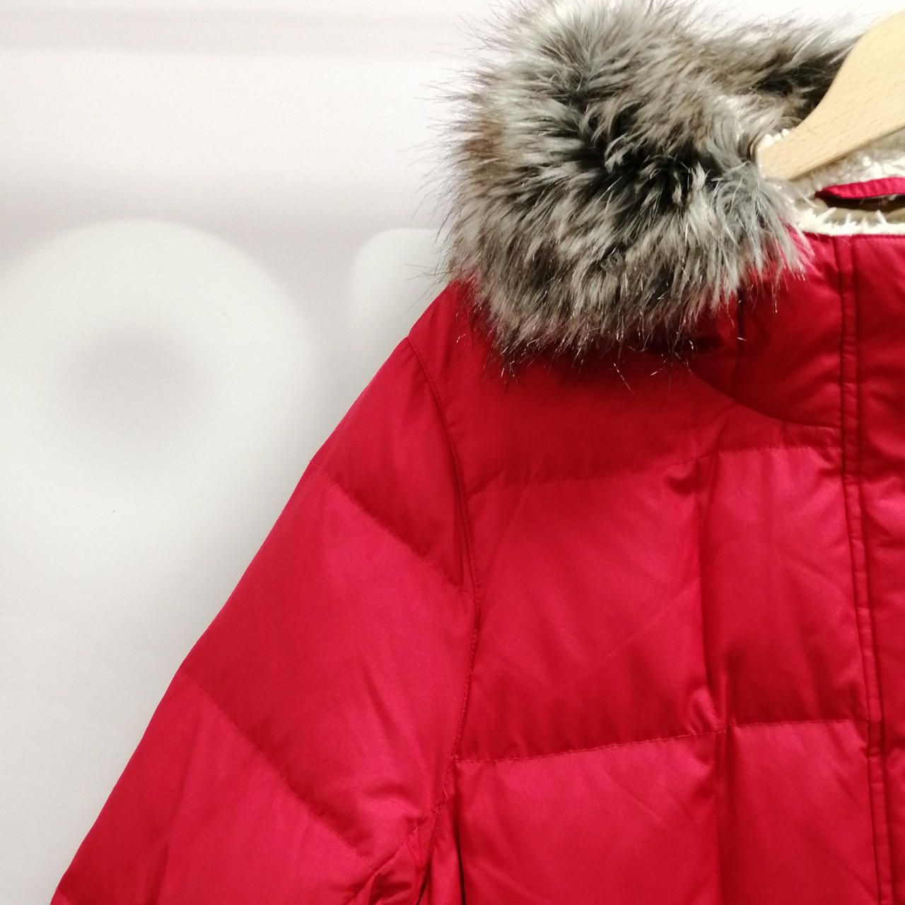 EDDIE BAUER Boa Hooded Down Jacket Red PL Immaculate Used