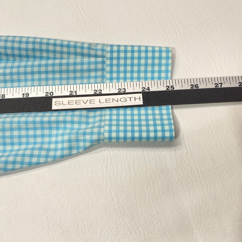 Peter Millar Crown Finish Shirt Long Sleeve Men’s XL Blue Gingham Casual 9564