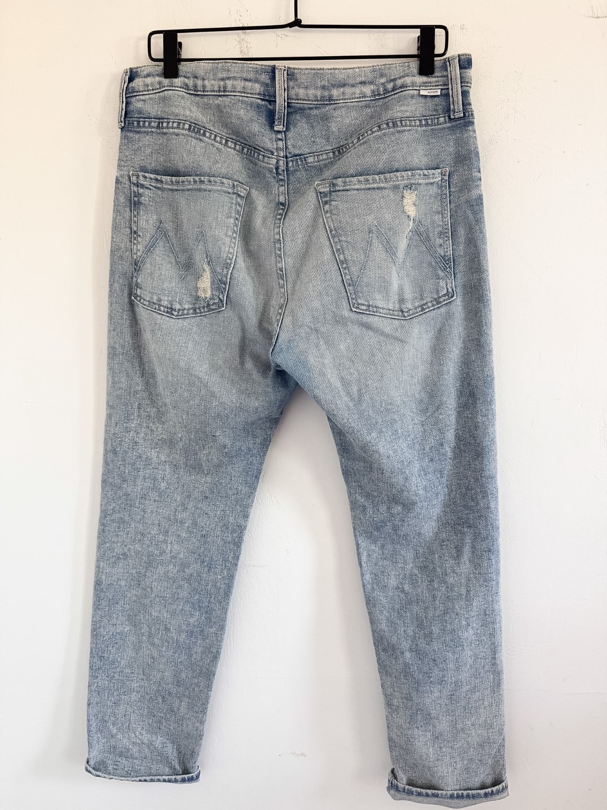Mother The Scrapper Double Cuff Blue Jeans 29