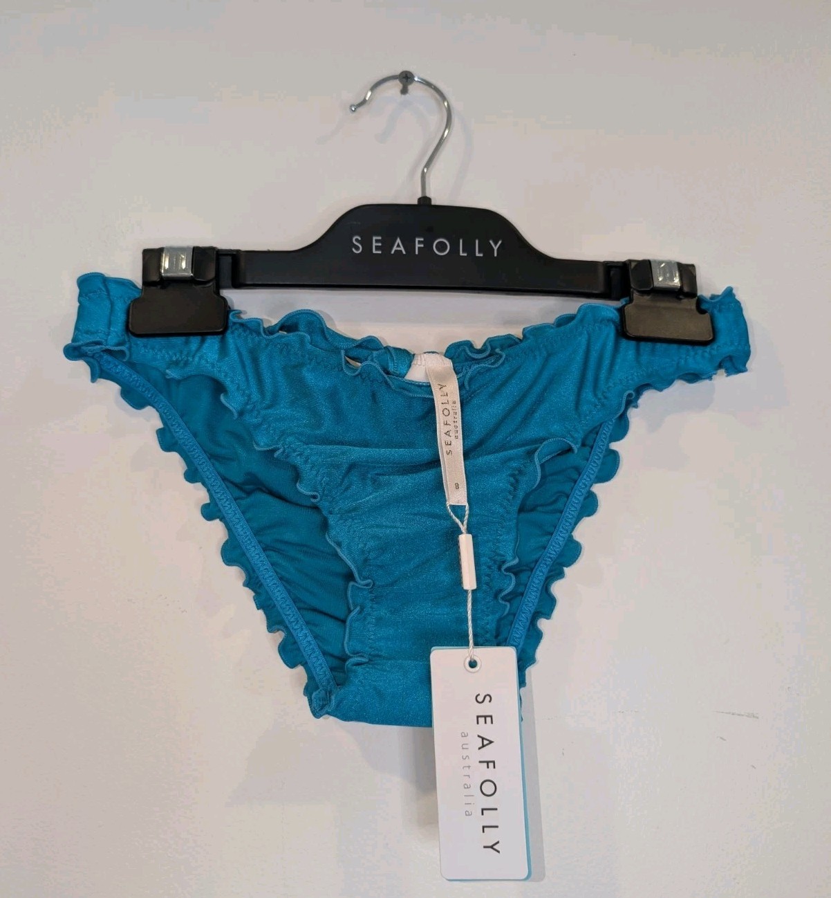 Seafolly Bikini Bottom Shimmer Hipster AU8 US4 New Tags Eden Blue RRP $64.95