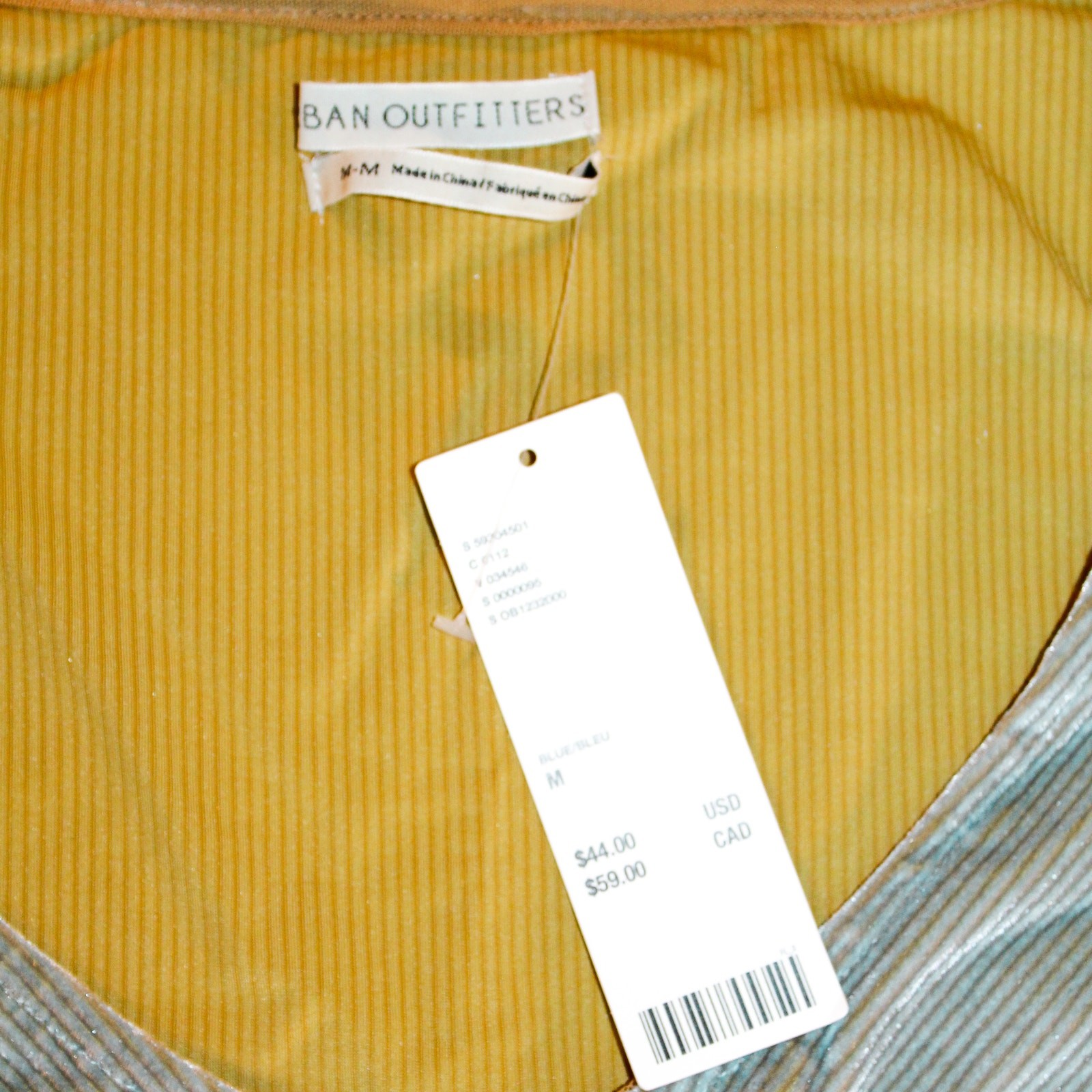 Urban Outfitters Paradox Ruched Cropped Top Blue Medium NWT