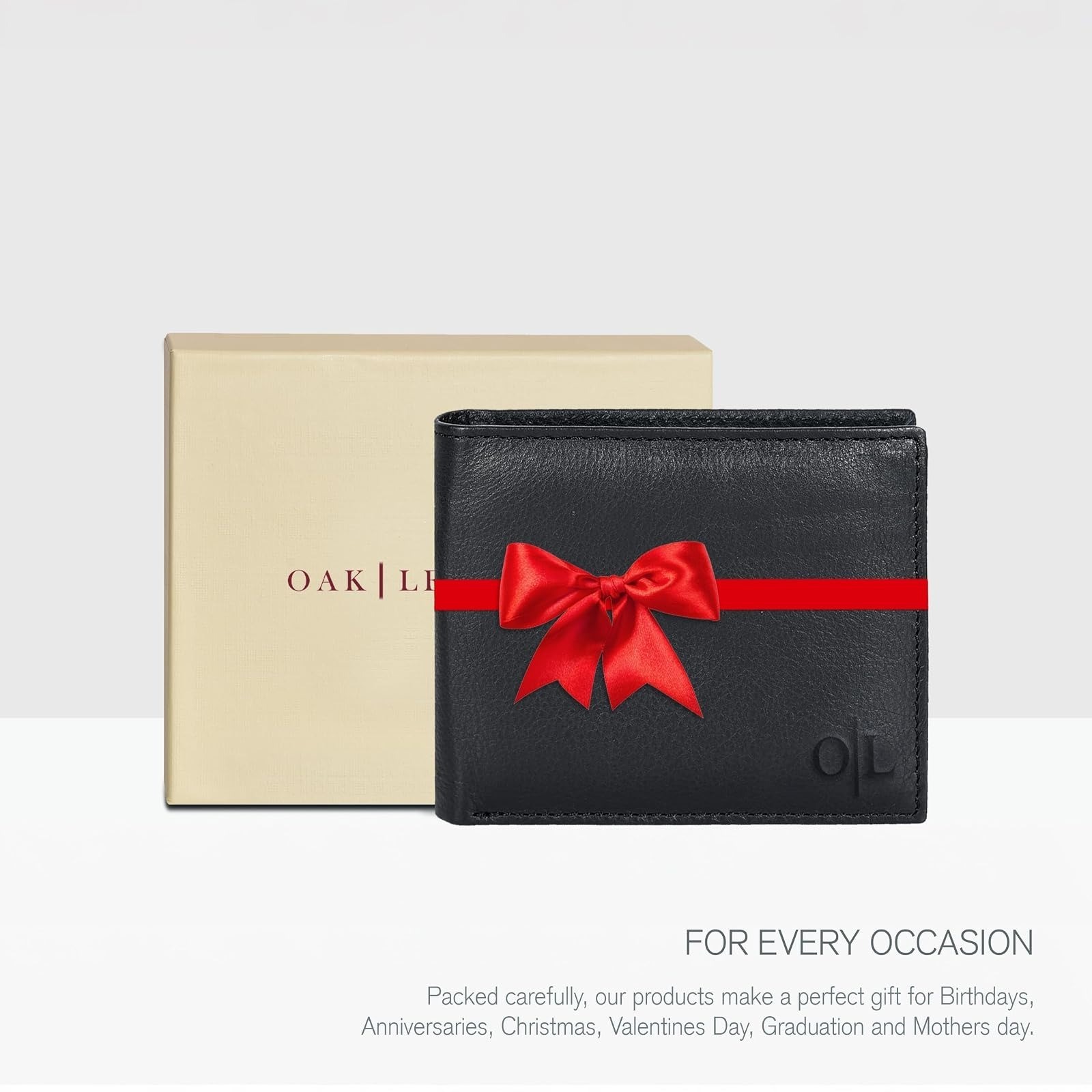 Leather RFID Bifold Wallet for Men – Minimalist Front Pocket Gift